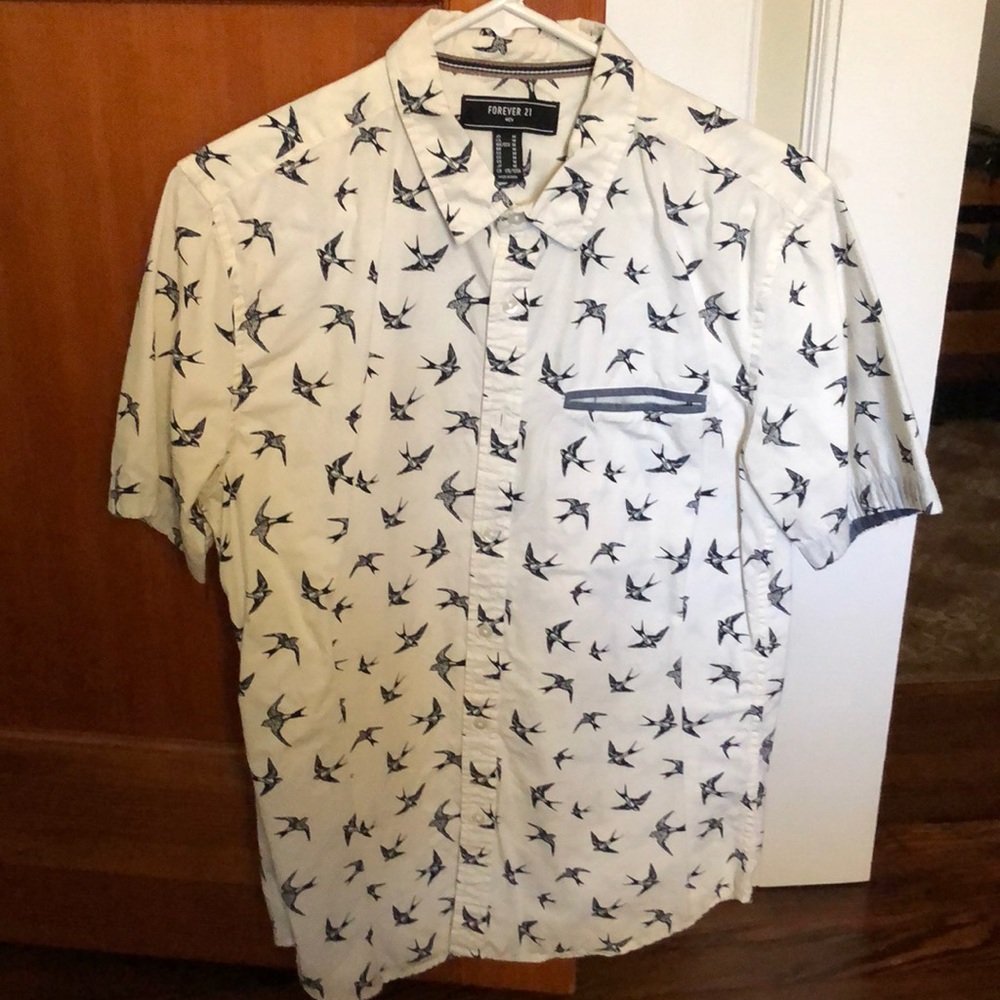 Forever 21 Men’s Bird Print Shirt